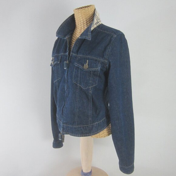 Burberry Blue Denim Bomber Jacket - Picture 2 of 14